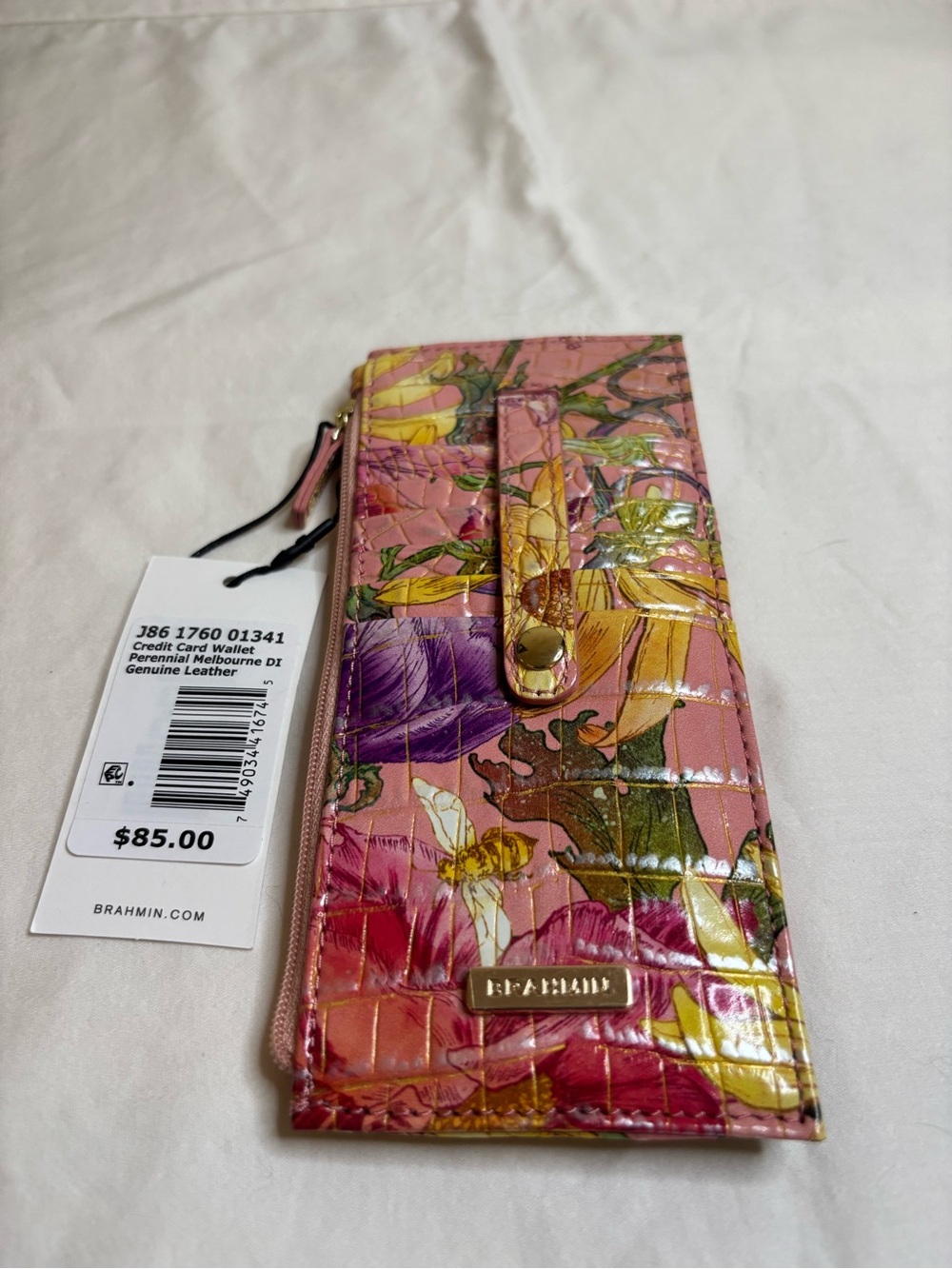 Brahmin Perennial  Floral Leather Card Wallet - Picture 3 of 5